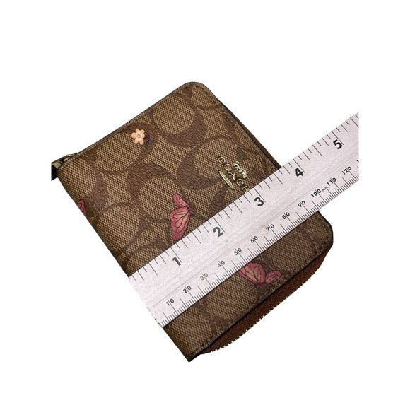 COACH Butterfly Small Zip Around Wallet Signature Authentic NWT Canvas Signature - Picture 6 of 10
